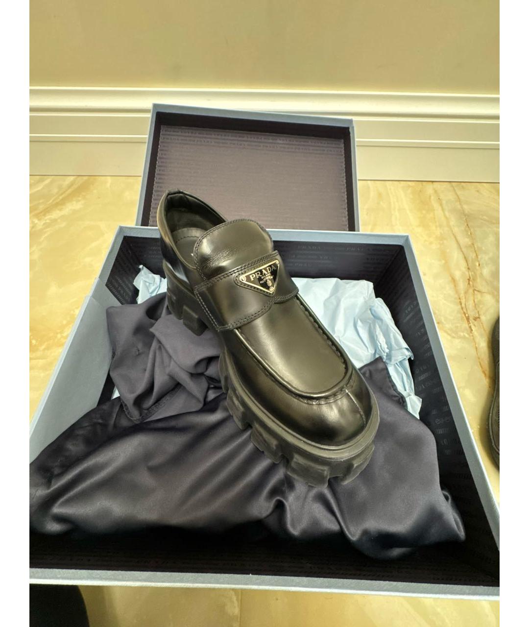 PRADA Черные кожаные лоферы, фото 7