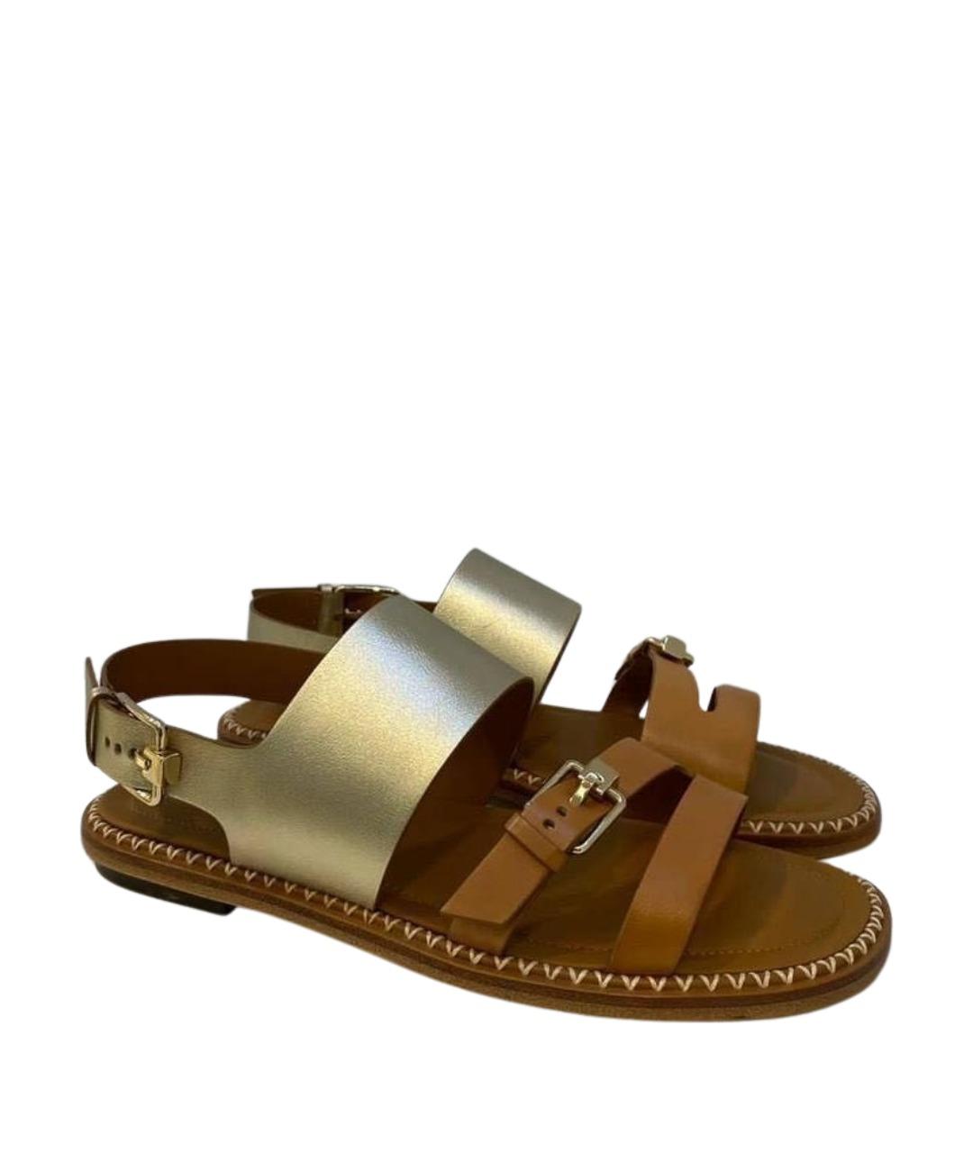 TOD'S Коричневые кожаные сандалии, фото 1