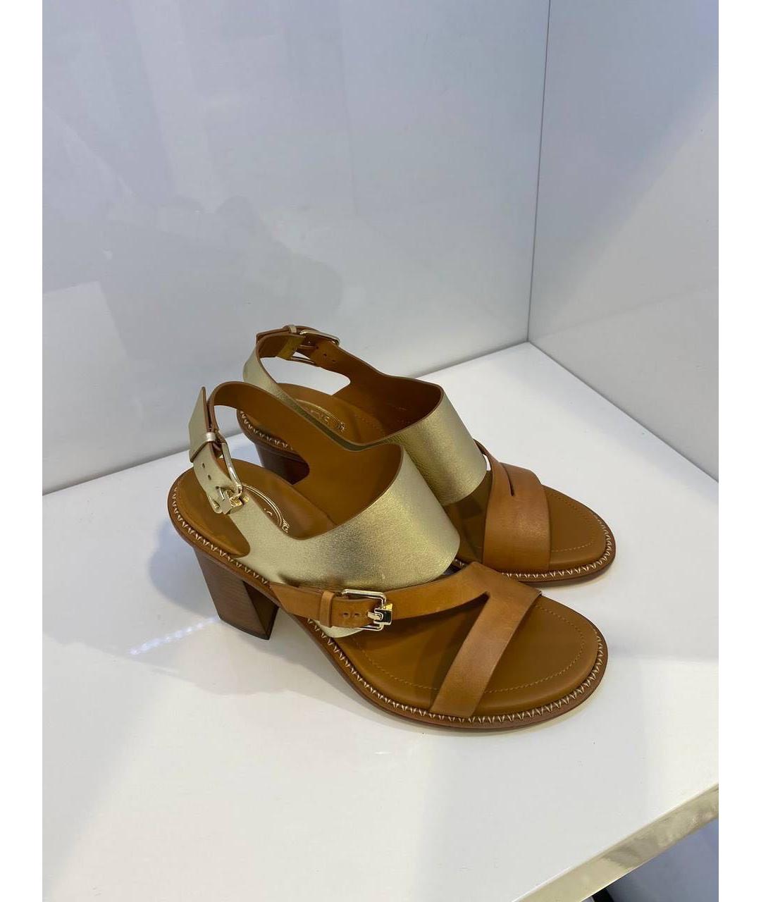 TOD'S Коричневые кожаные босоножки, фото 2