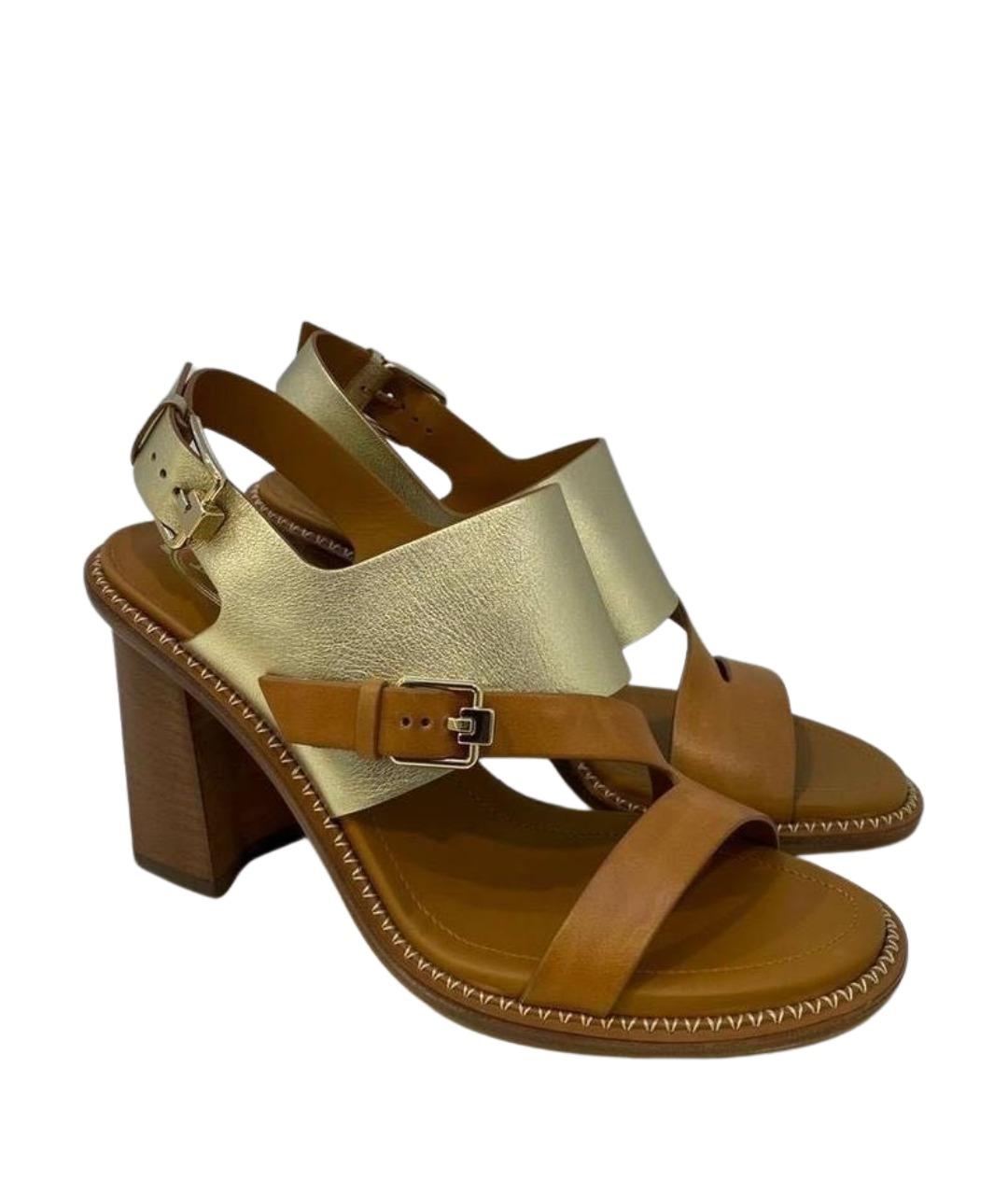 TOD'S Коричневые кожаные босоножки, фото 1