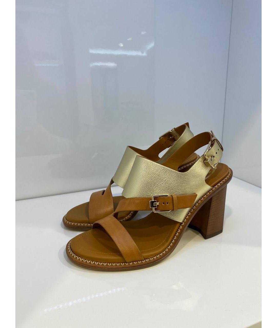 TOD'S Коричневые кожаные босоножки, фото 4