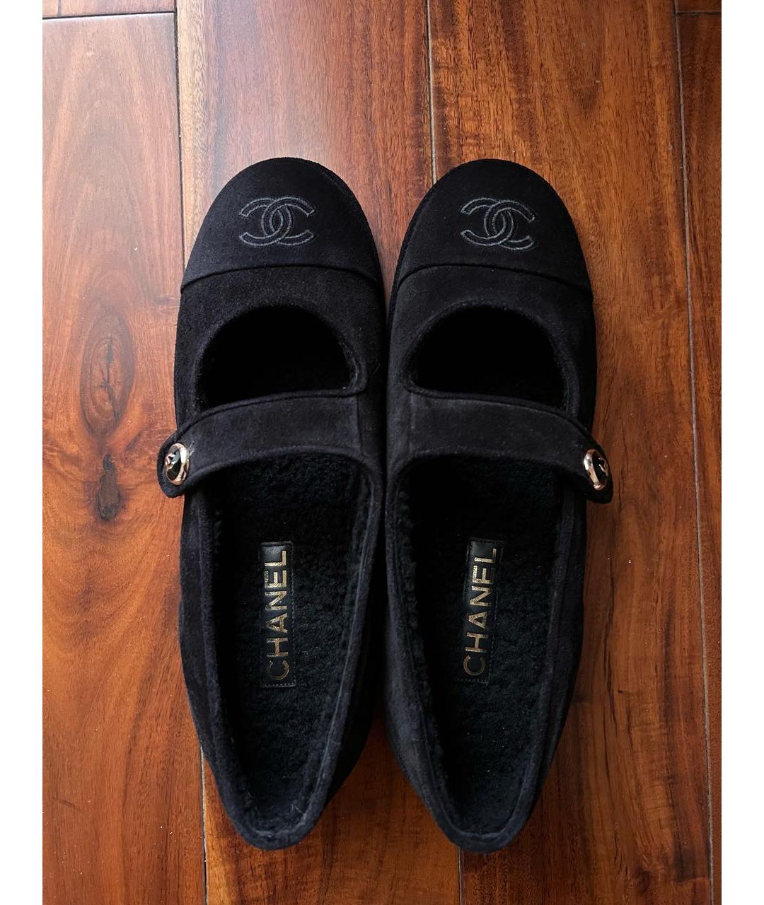 CHANEL Черные замшевые лоферы, фото 2