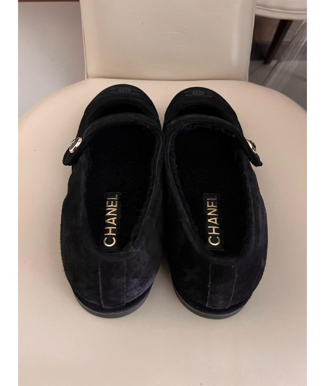 CHANEL Черные замшевые лоферы, фото 3
