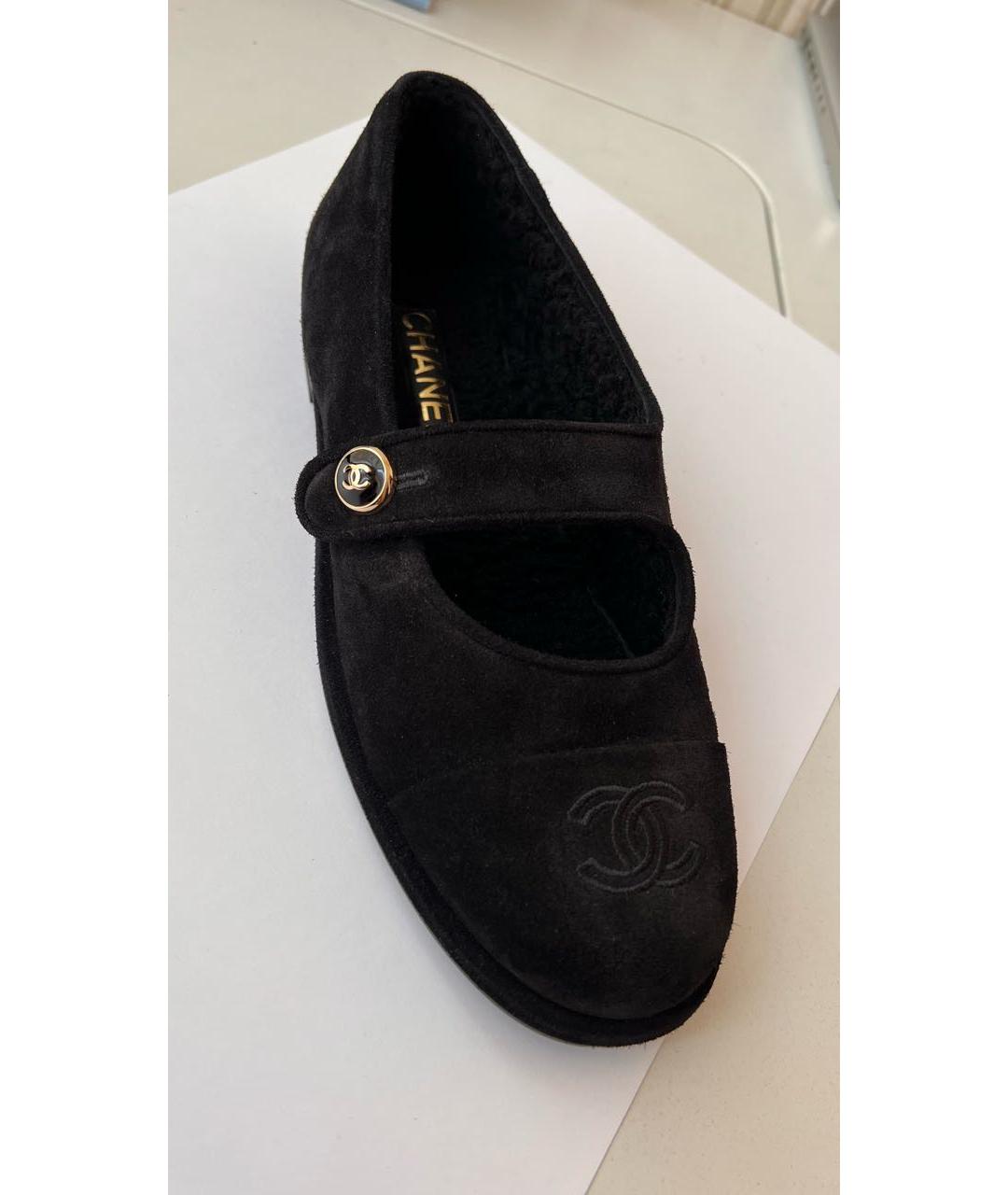 CHANEL Черные замшевые лоферы, фото 6