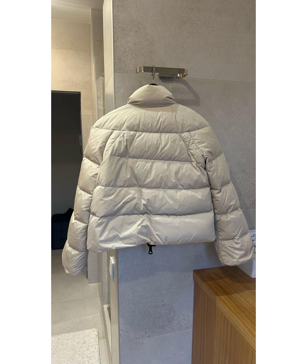 MONCLER Бежевый полиамидовый пуховик, фото 2