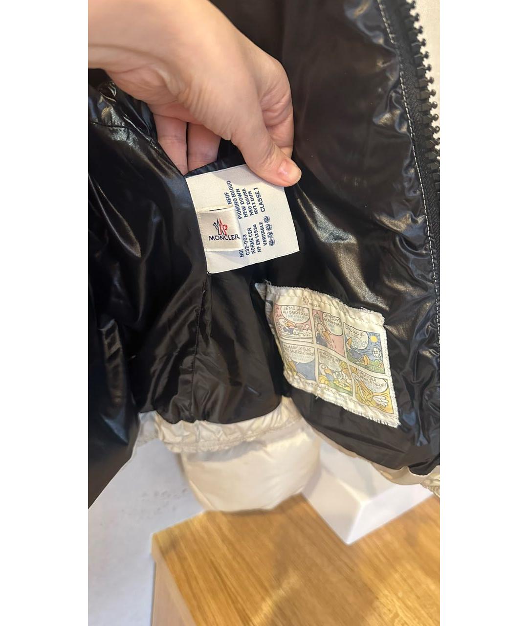 MONCLER Бежевый полиамидовый пуховик, фото 3