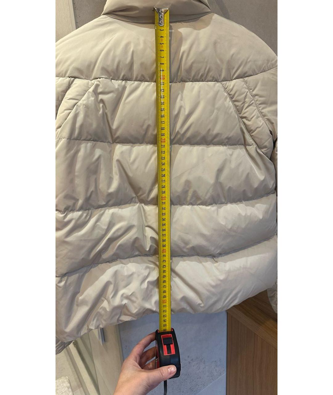 MONCLER Бежевый полиамидовый пуховик, фото 6