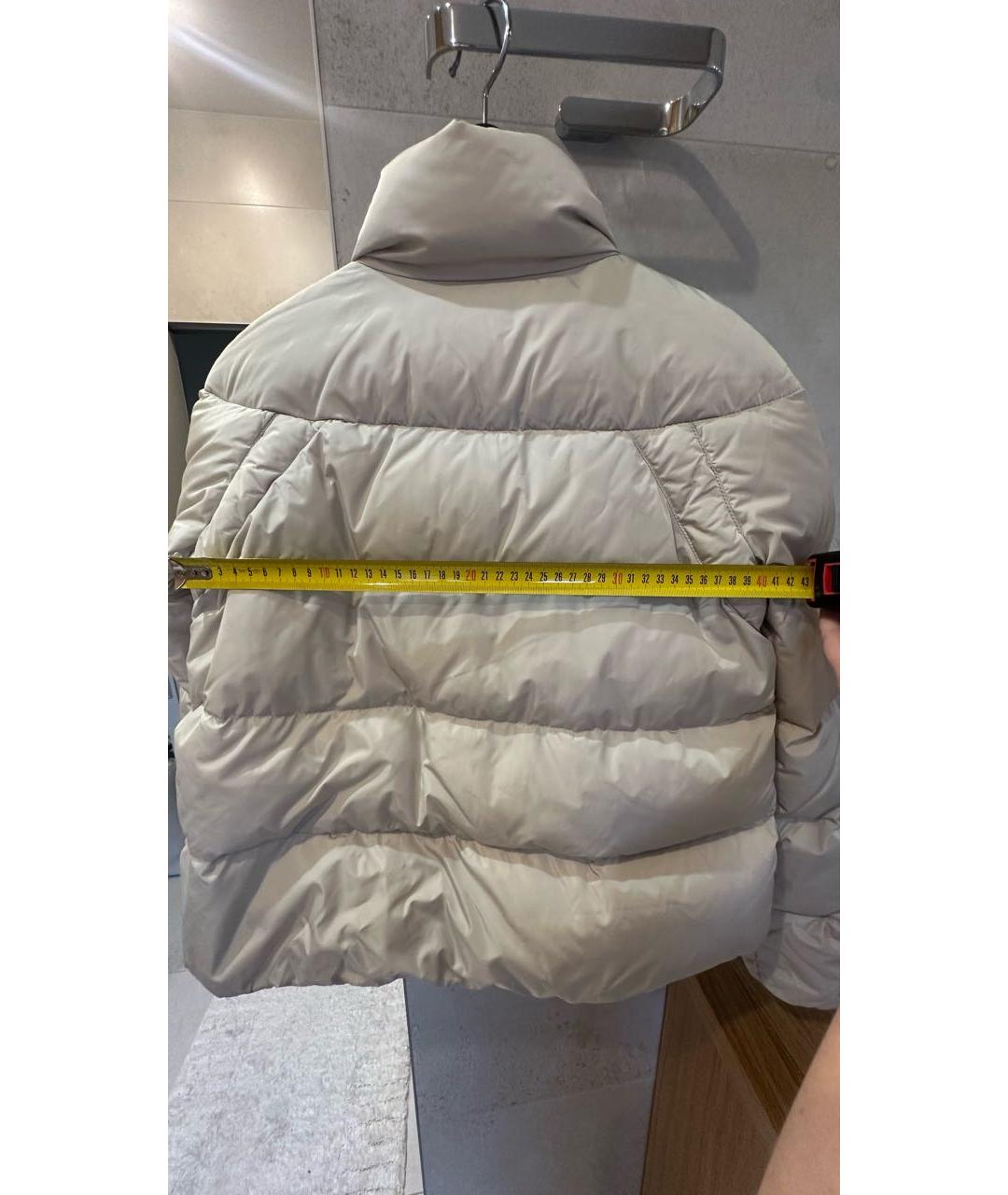 MONCLER Бежевый полиамидовый пуховик, фото 5