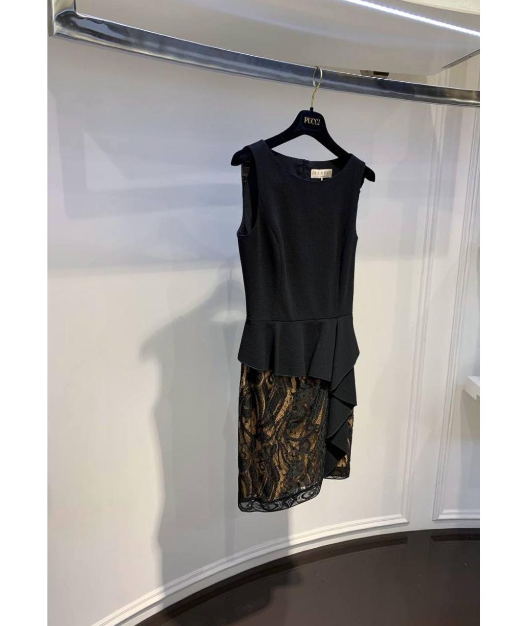 EMILIO PUCCI Черное шерстяное коктейльное платье, фото 2
