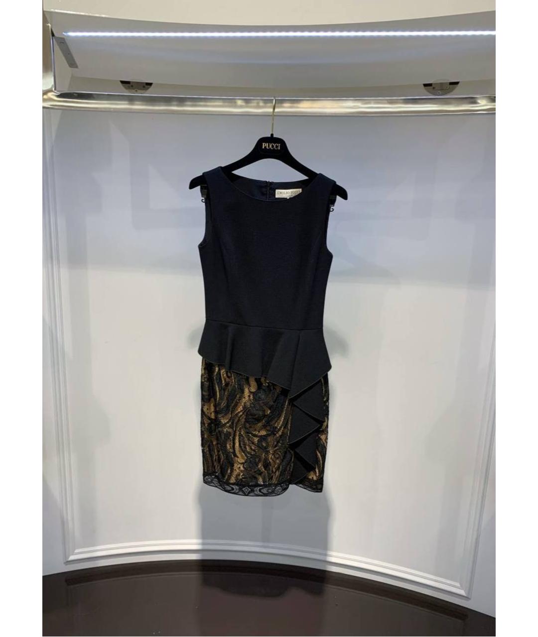 EMILIO PUCCI Черное шерстяное коктейльное платье, фото 4