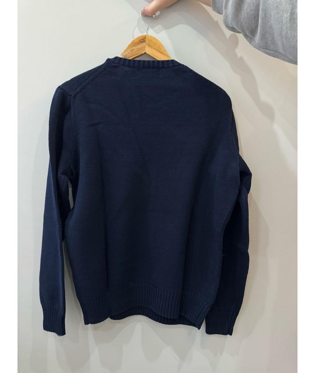 POLO RALPH LAUREN Темно-синий хлопковый джемпер / свитер, фото 2