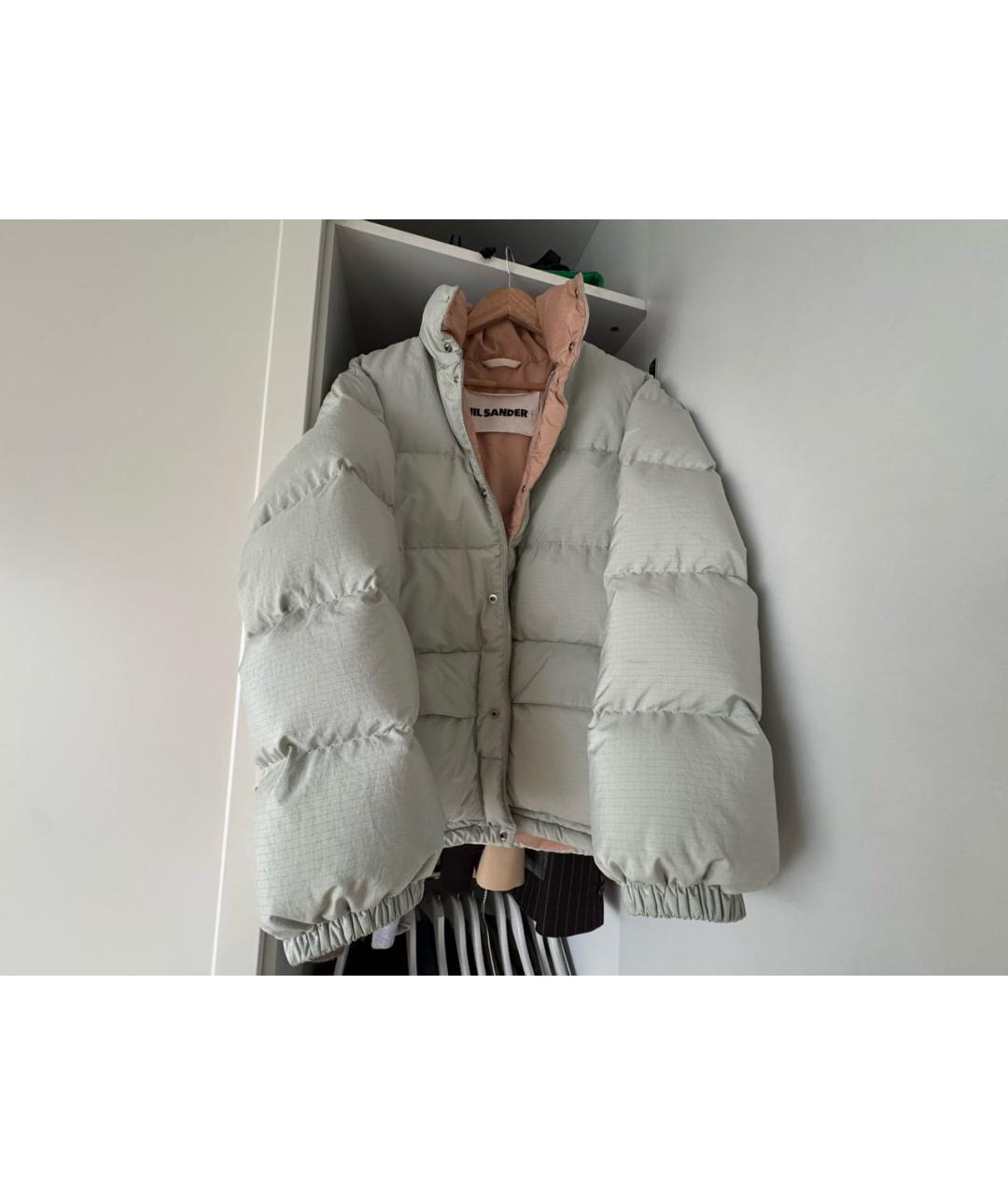 JIL SANDER Серый полиамидовый пуховик, фото 2