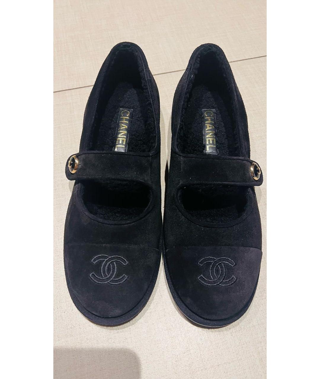 CHANEL Черные замшевые балетки, фото 2