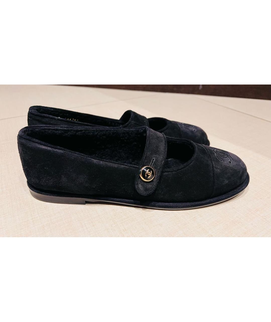 CHANEL Черные замшевые балетки, фото 6
