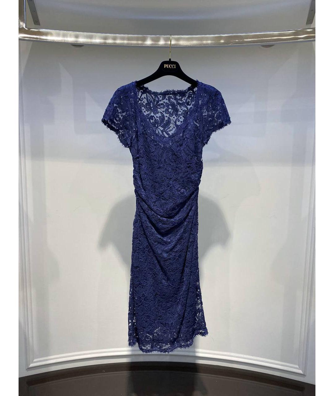 EMILIO PUCCI Синее хлопковое коктейльное платье, фото 3