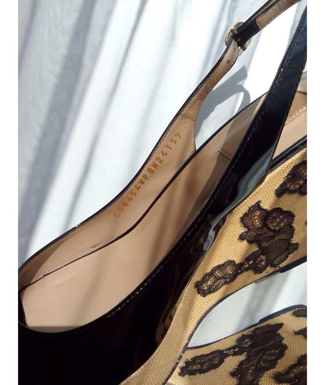 VALENTINO Черные босоножки из лакированной кожи, фото 5