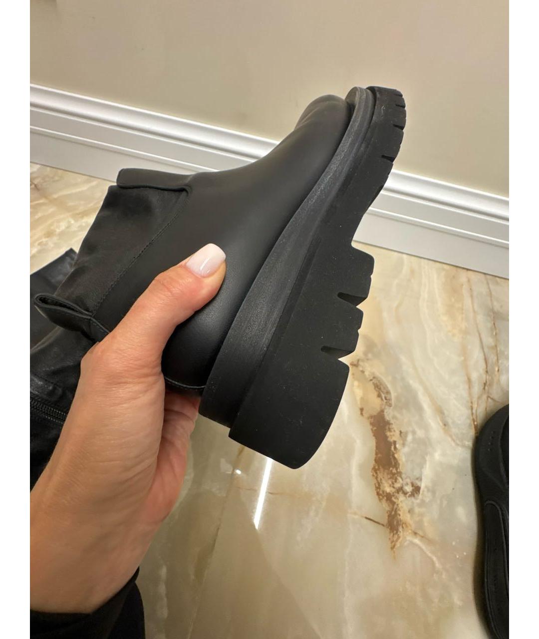 BOTTEGA VENETA Черные кожаные ботфорты, фото 5