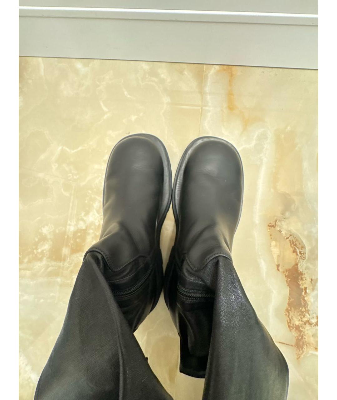 BOTTEGA VENETA Черные кожаные ботфорты, фото 3