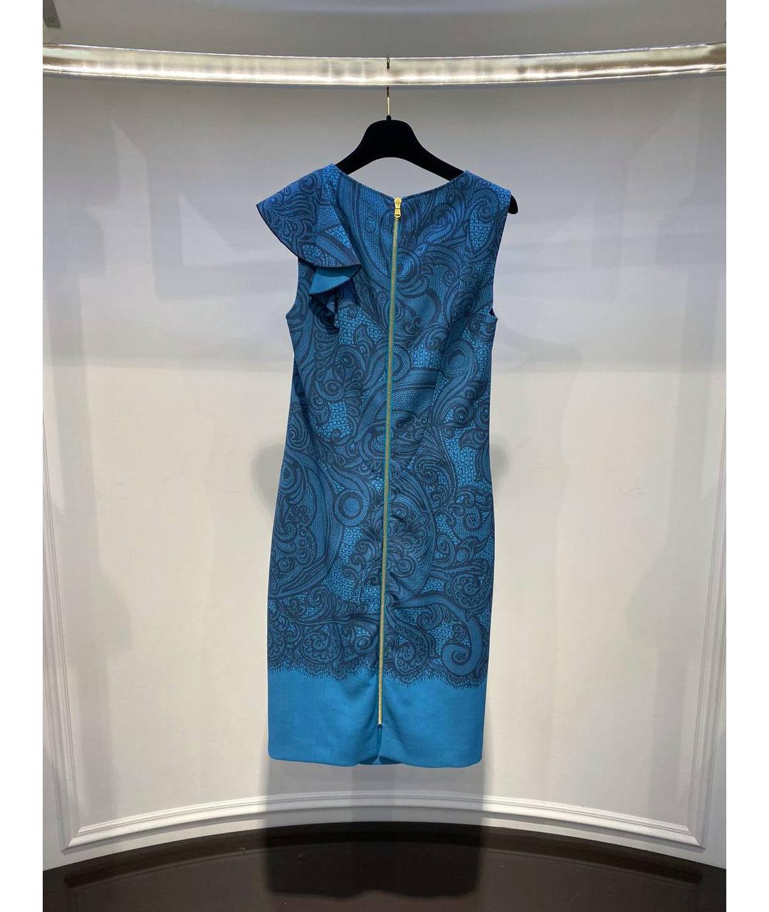 EMILIO PUCCI Синее шерстяное коктейльное платье, фото 3