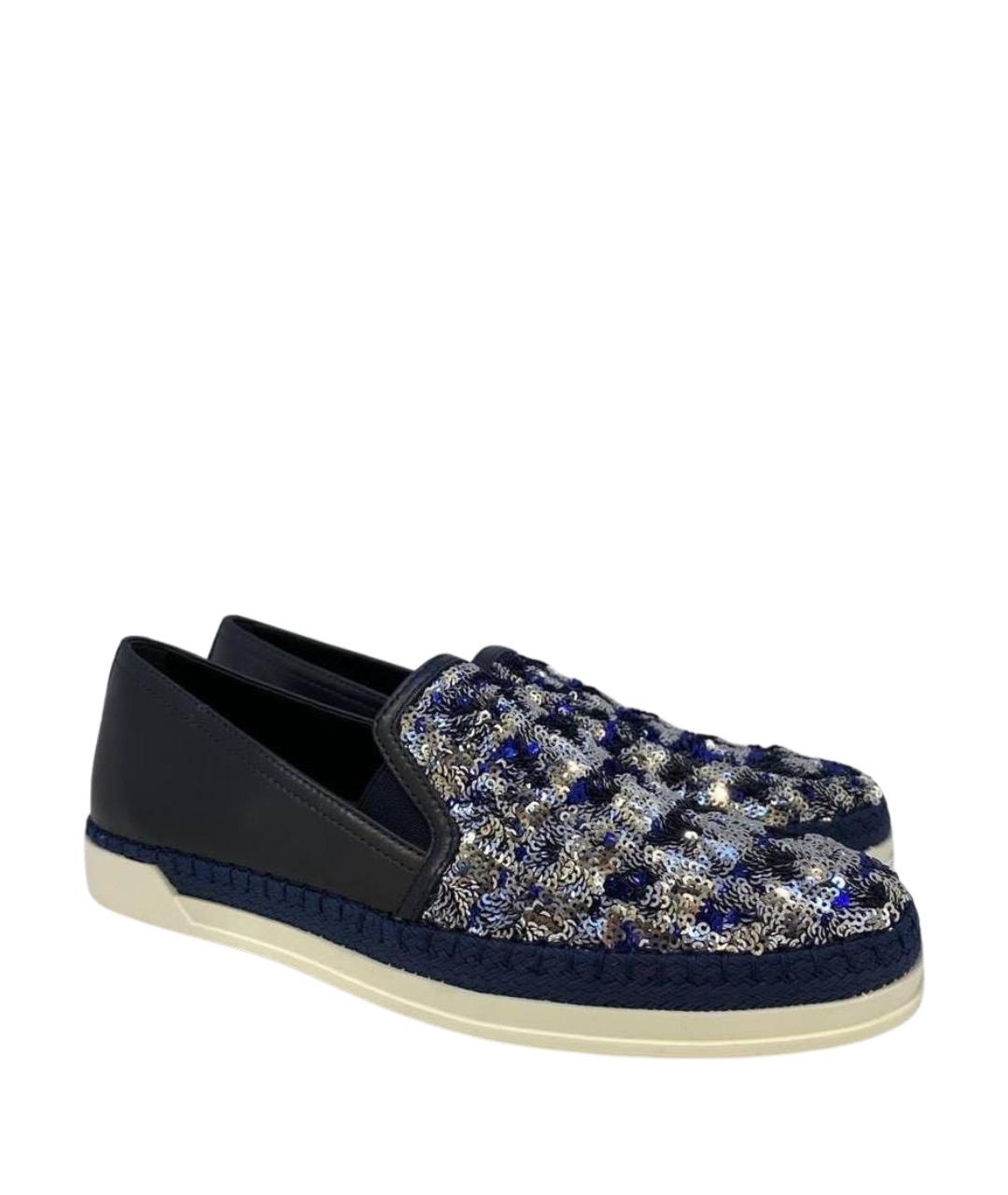 TOD'S Темно-синие слипоны, фото 1