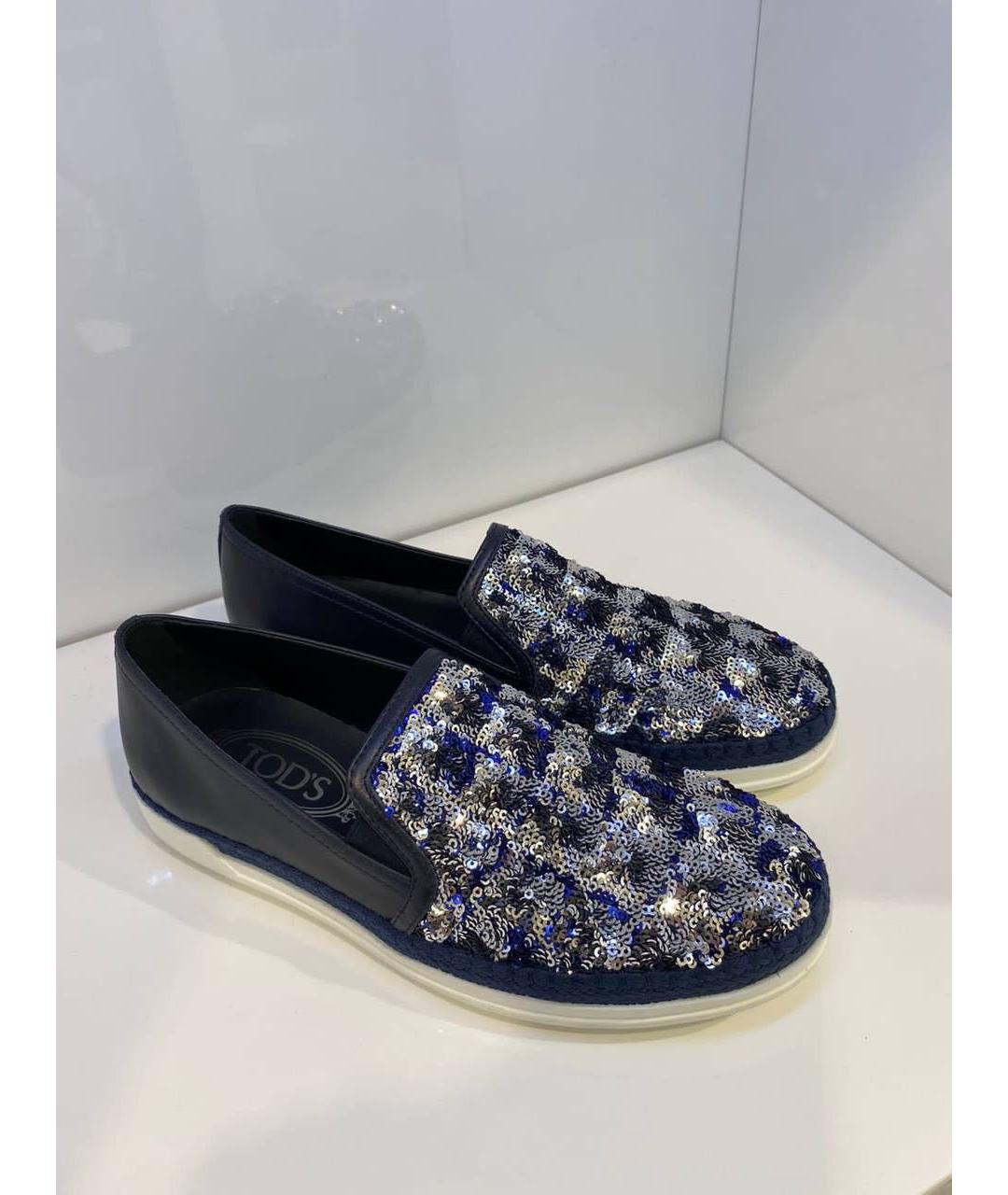 TOD'S Темно-синие слипоны, фото 2