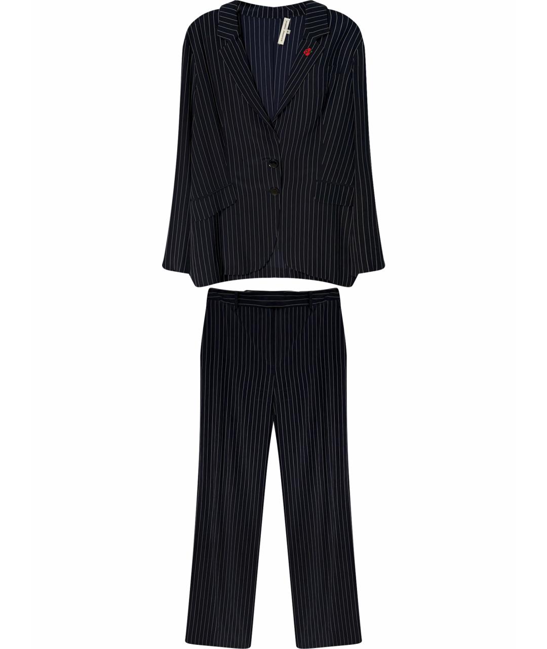 ALEXANDER TEREKHOV Темно-синий шелковый костюм с брюками, фото 1