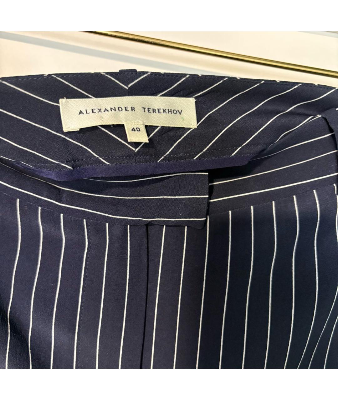 ALEXANDER TEREKHOV Темно-синий шелковый костюм с брюками, фото 5
