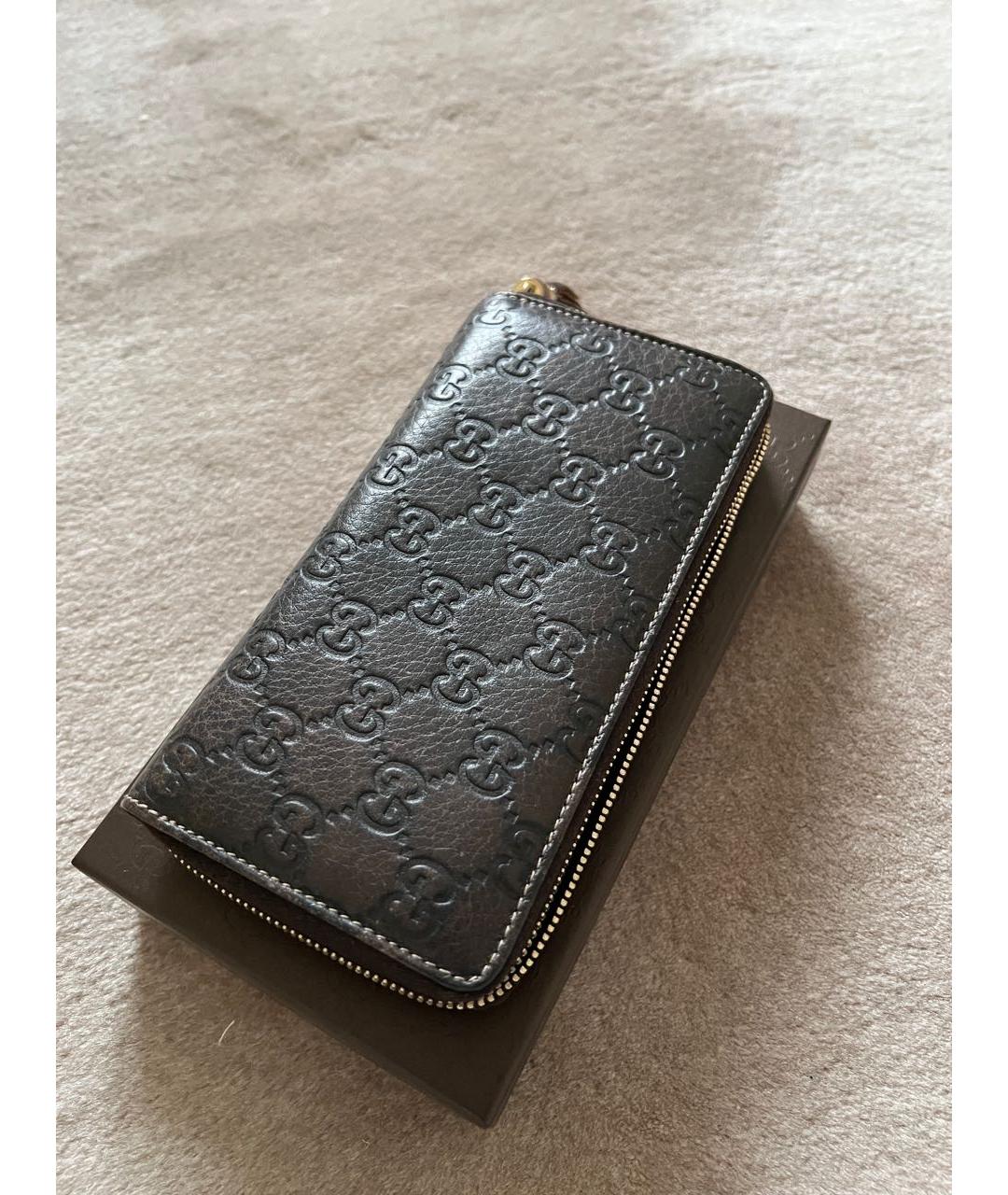 GUCCI Коричневый кожаный кошелек, фото 5