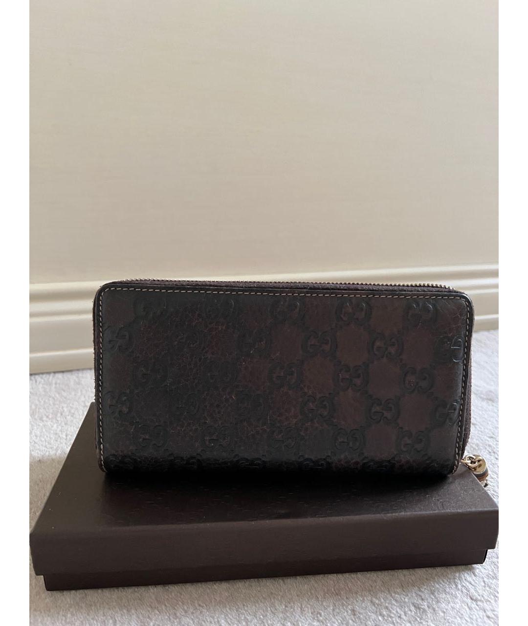 GUCCI Коричневый кожаный кошелек, фото 3