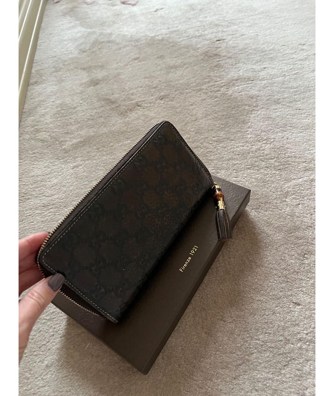 GUCCI Коричневый кожаный кошелек, фото 2