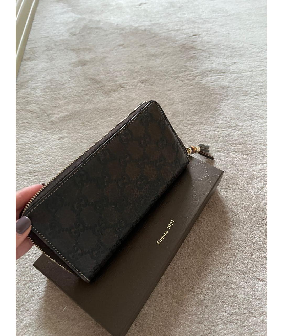 GUCCI Коричневый кожаный кошелек, фото 7