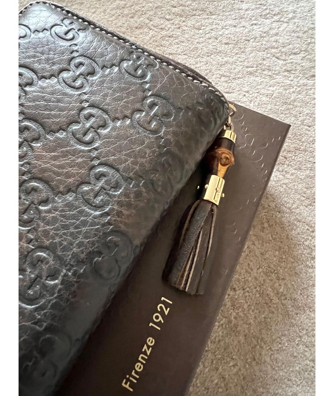 GUCCI Коричневый кожаный кошелек, фото 6