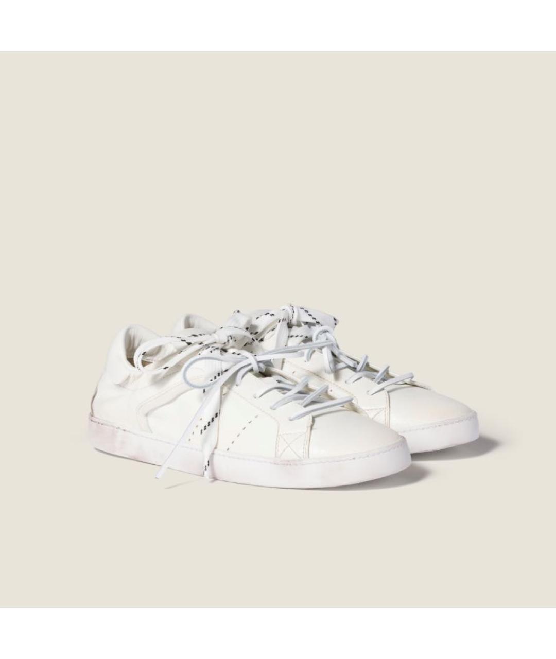 MIU MIU Белые кожаные кеды, фото 2