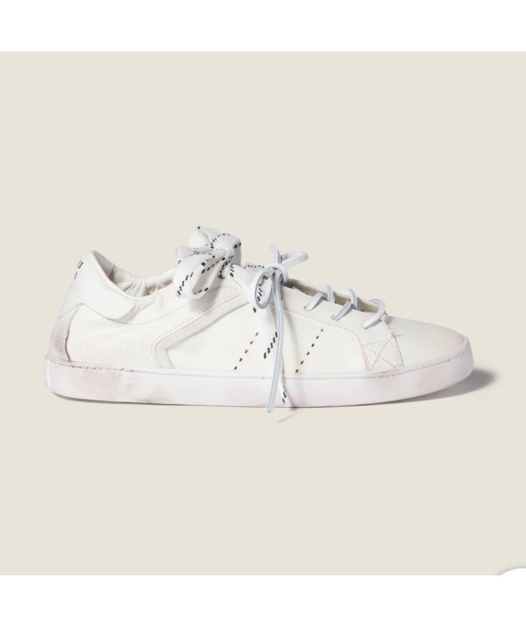 MIU MIU Белые кожаные кеды, фото 4