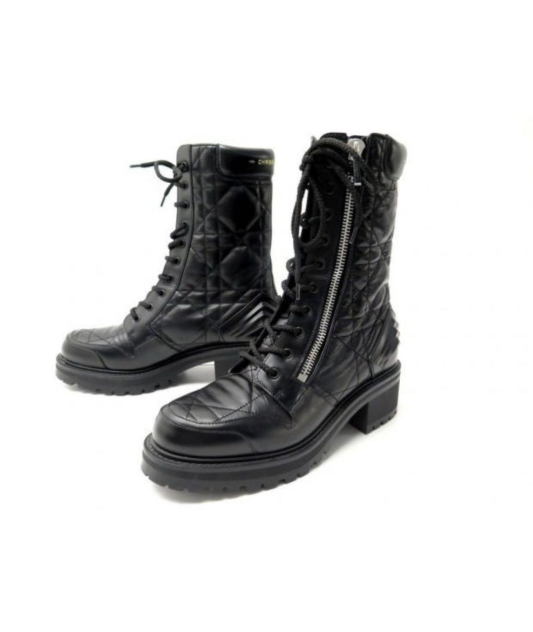 CHRISTIAN DIOR Черные кожаные ботинки, фото 3