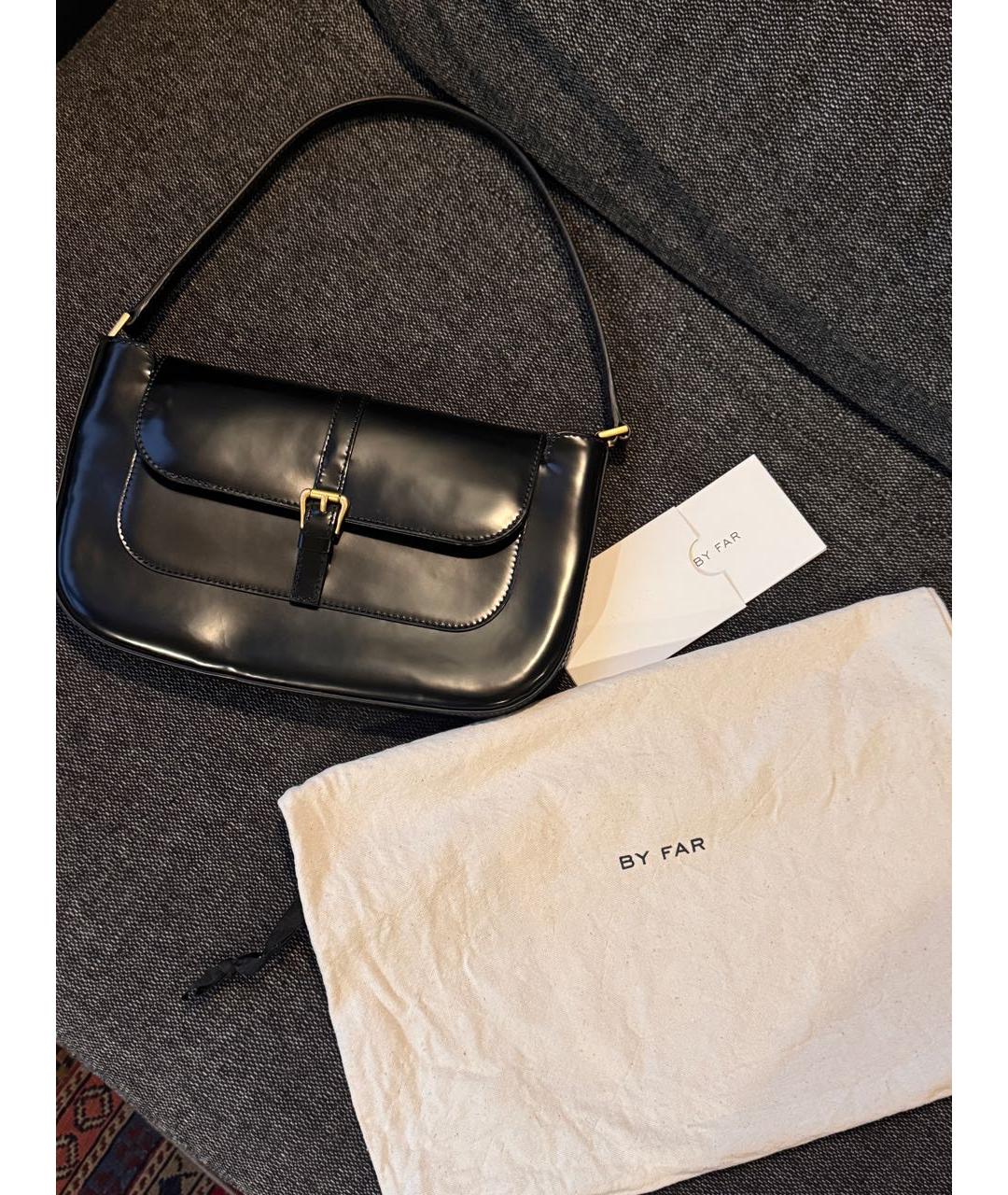 BY FAR Черная кожаная сумка через плечо, фото 9