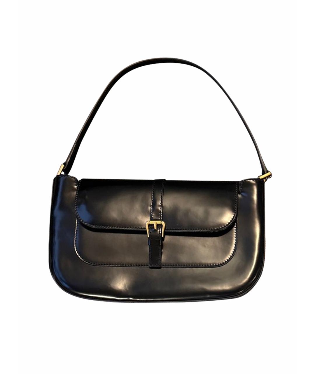 BY FAR Черная кожаная сумка через плечо, фото 1