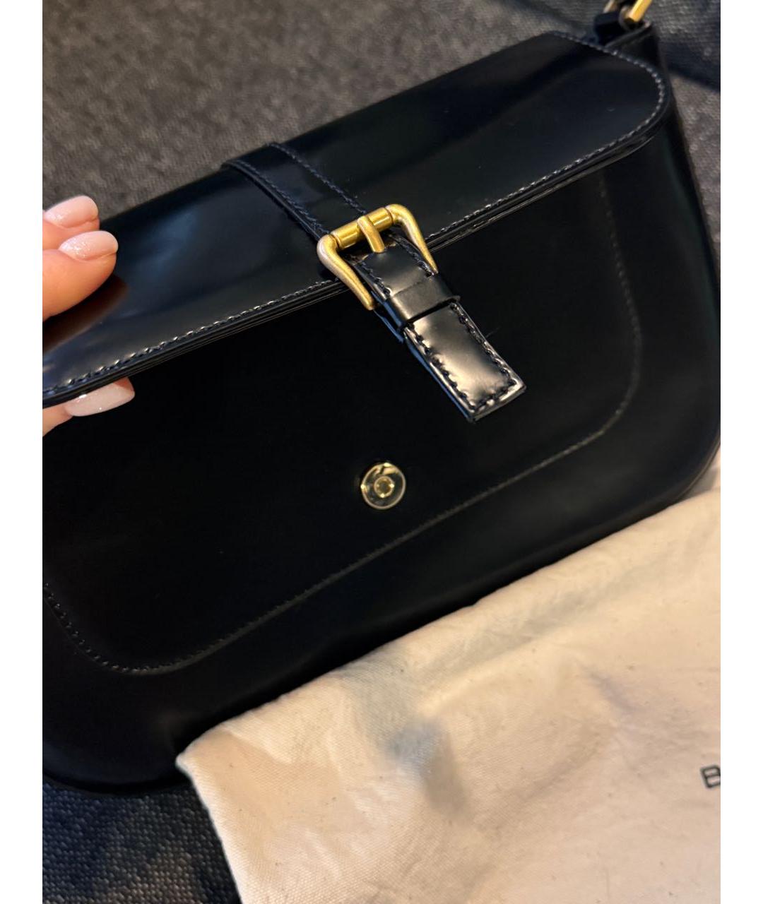 BY FAR Черная кожаная сумка через плечо, фото 2