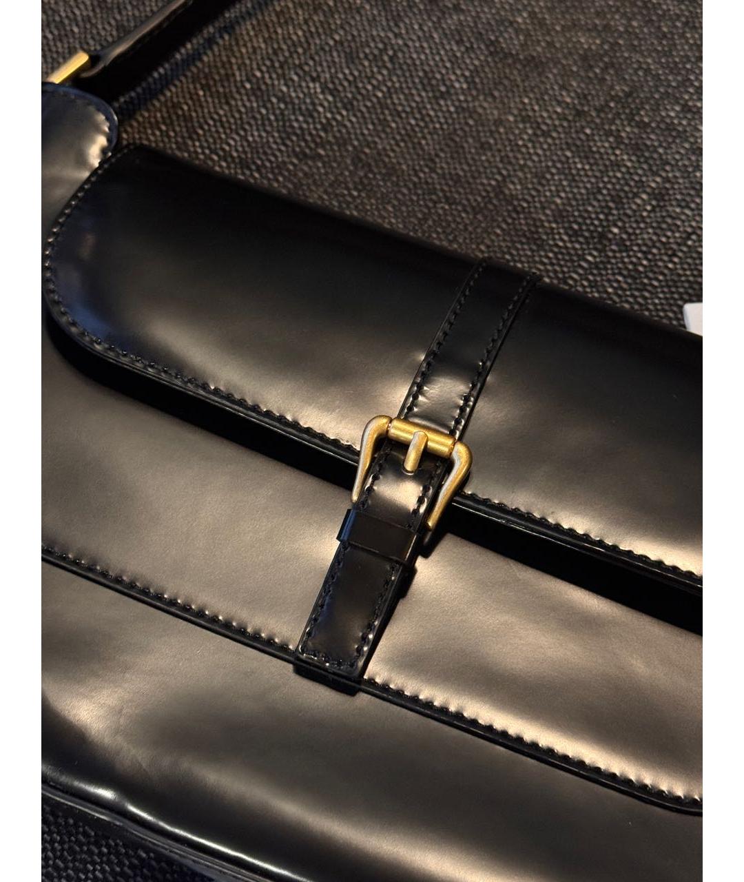 BY FAR Черная кожаная сумка через плечо, фото 8