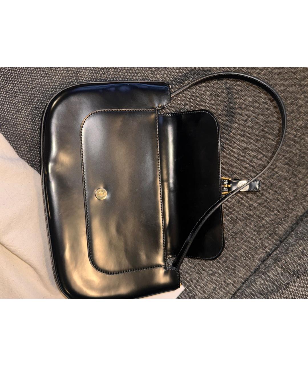 BY FAR Черная кожаная сумка через плечо, фото 4