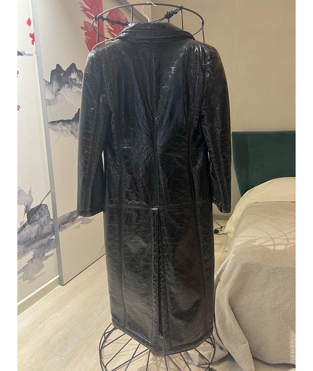 FENDI Черное кожаное пальто, фото 2