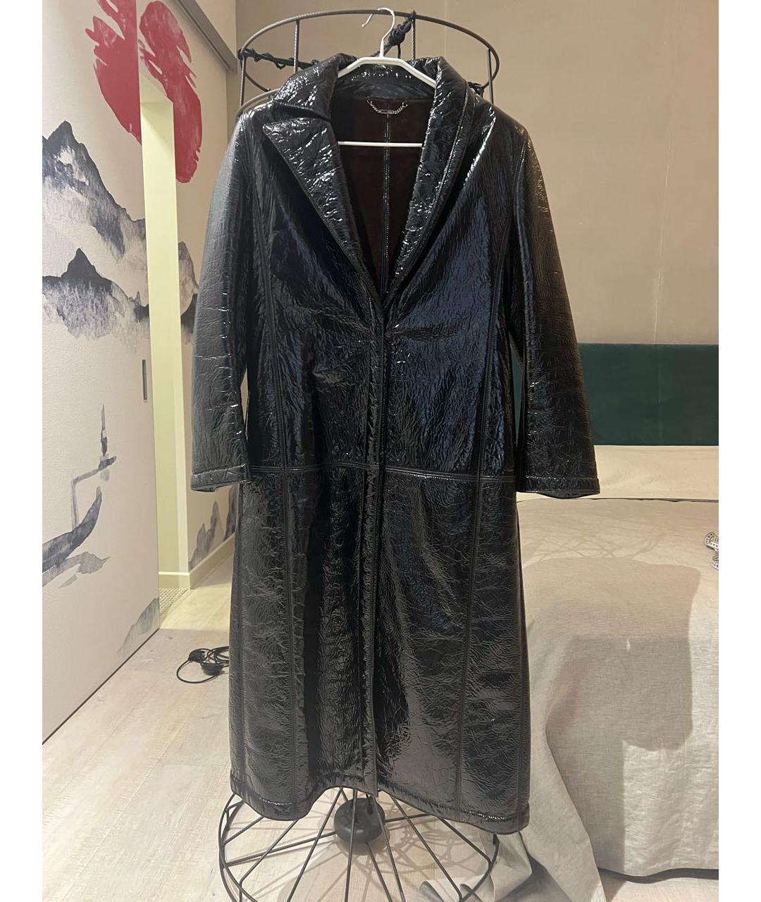 FENDI Черное кожаное пальто, фото 7