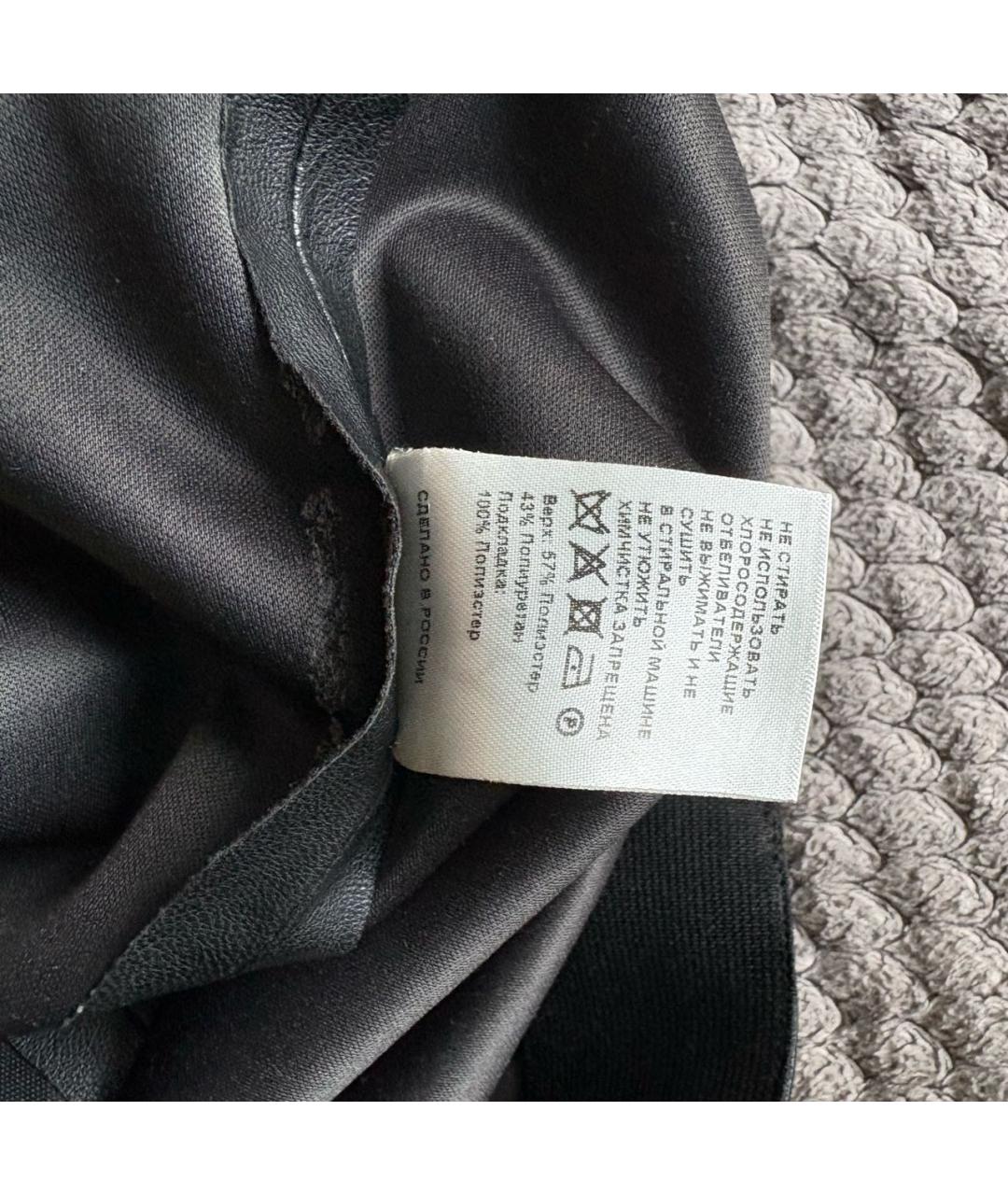 ALEXANDER TEREKHOV Черные полиуретановые леггинсы и велосипедки, фото 4