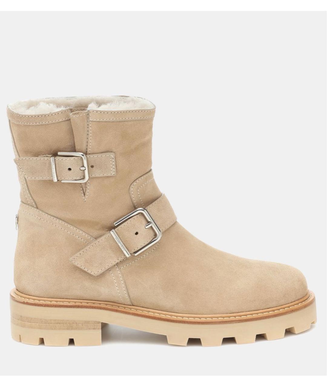 JIMMY CHOO Бежевые замшевые ботинки, фото 4