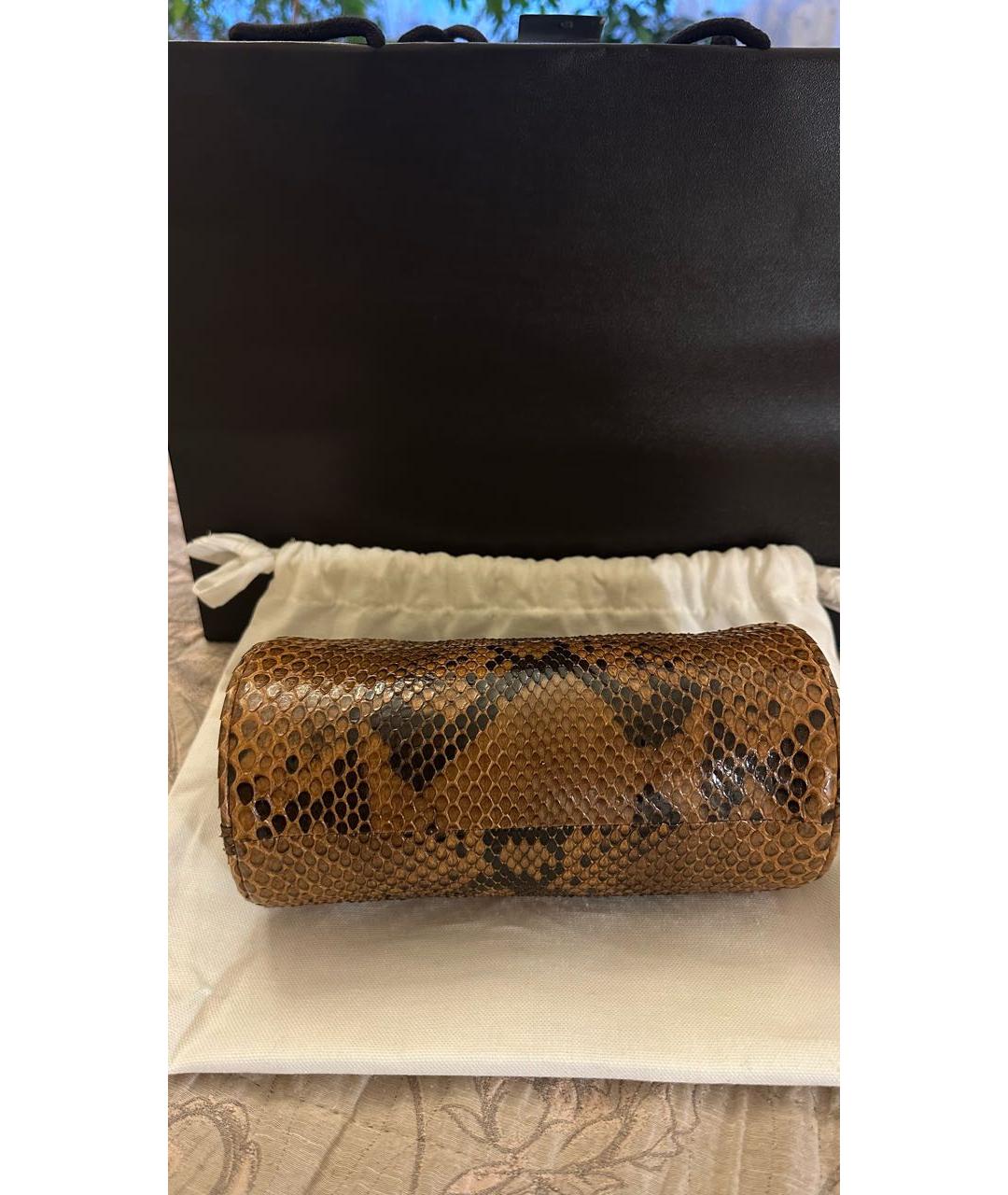 THE ROW Коричневая сумка с короткими ручками из экзотической кожи, фото 3