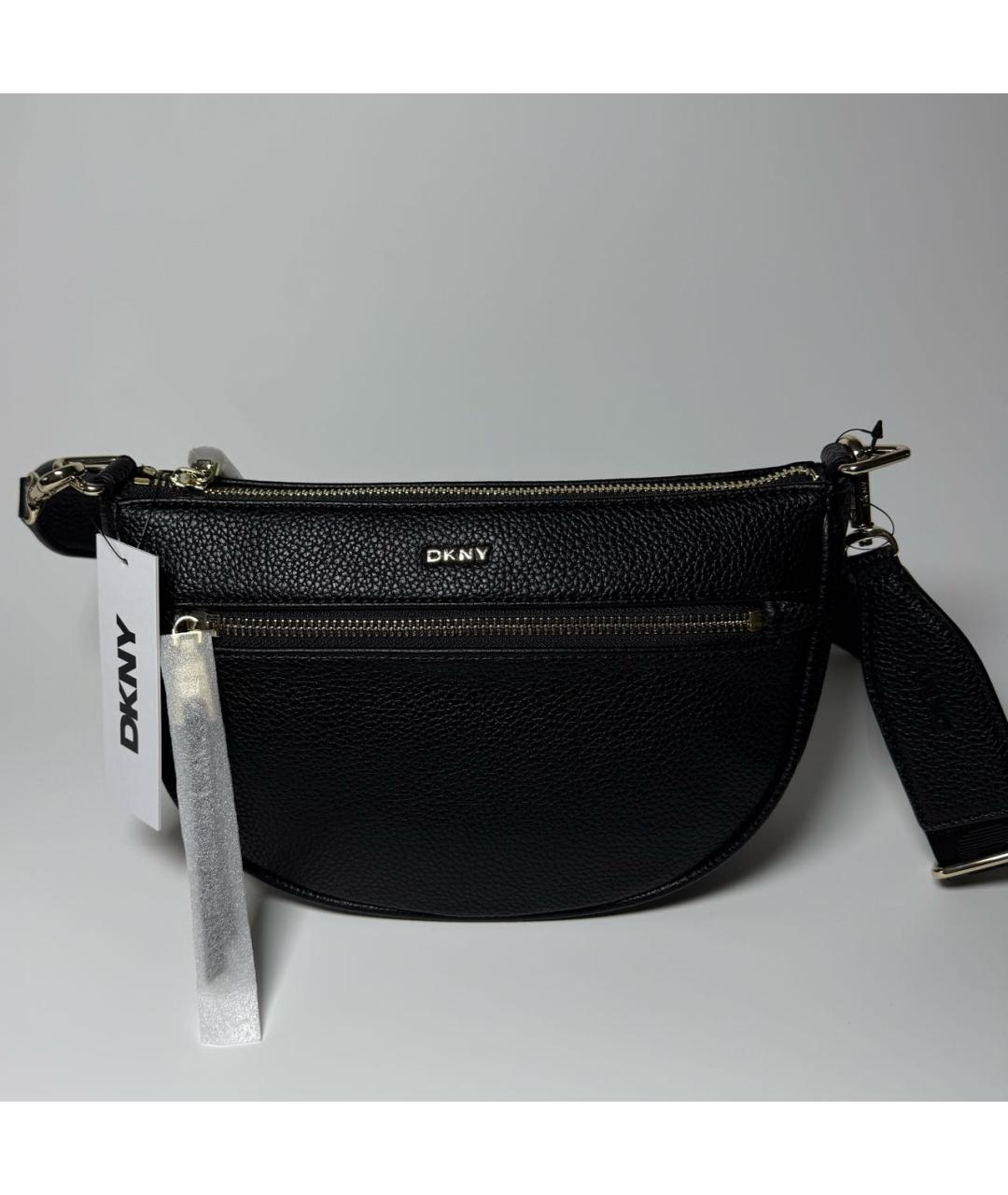 DKNY Черная сумка через плечо из искусственной кожи, фото 3