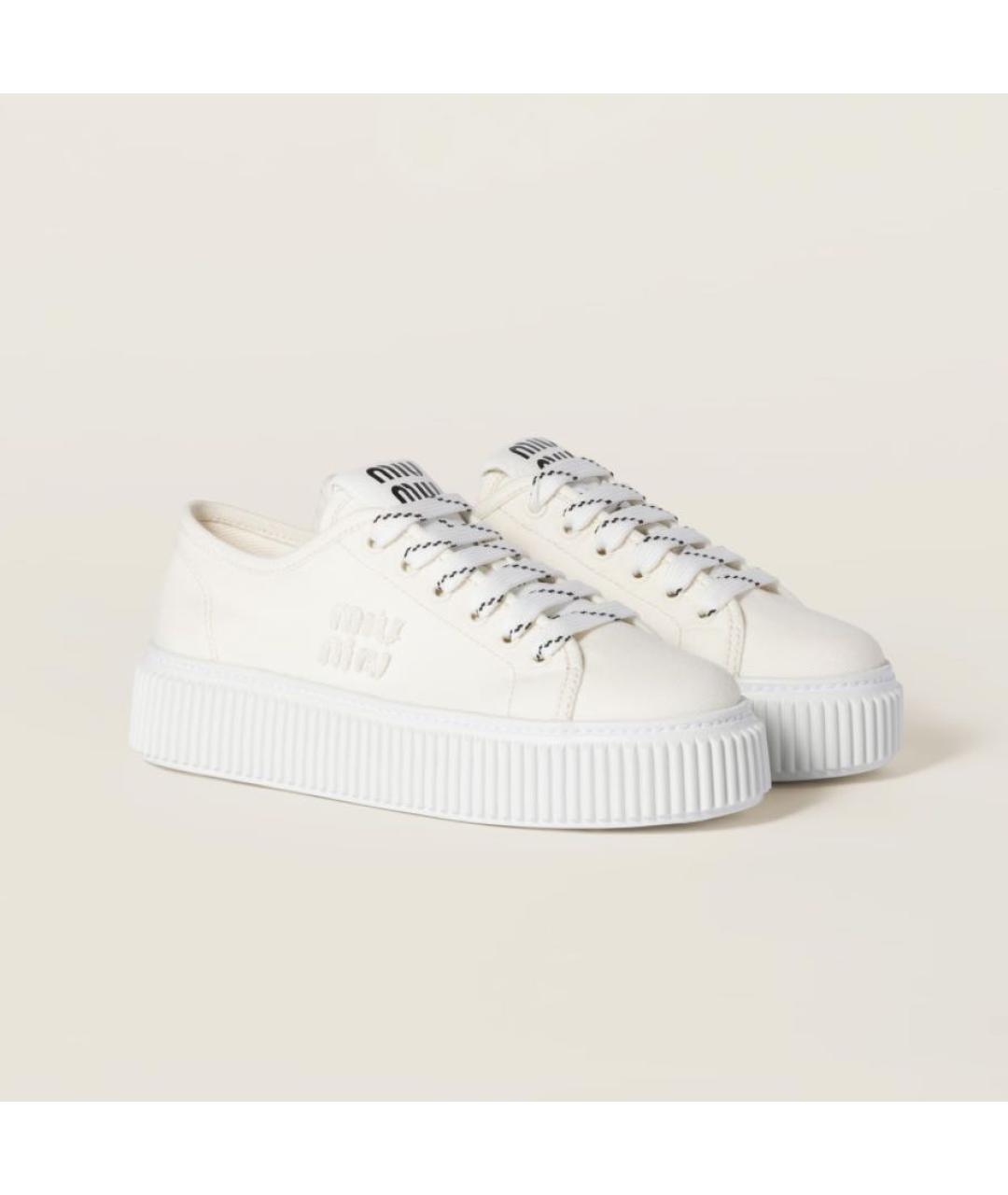 MIU MIU Белые текстильные кеды, фото 2