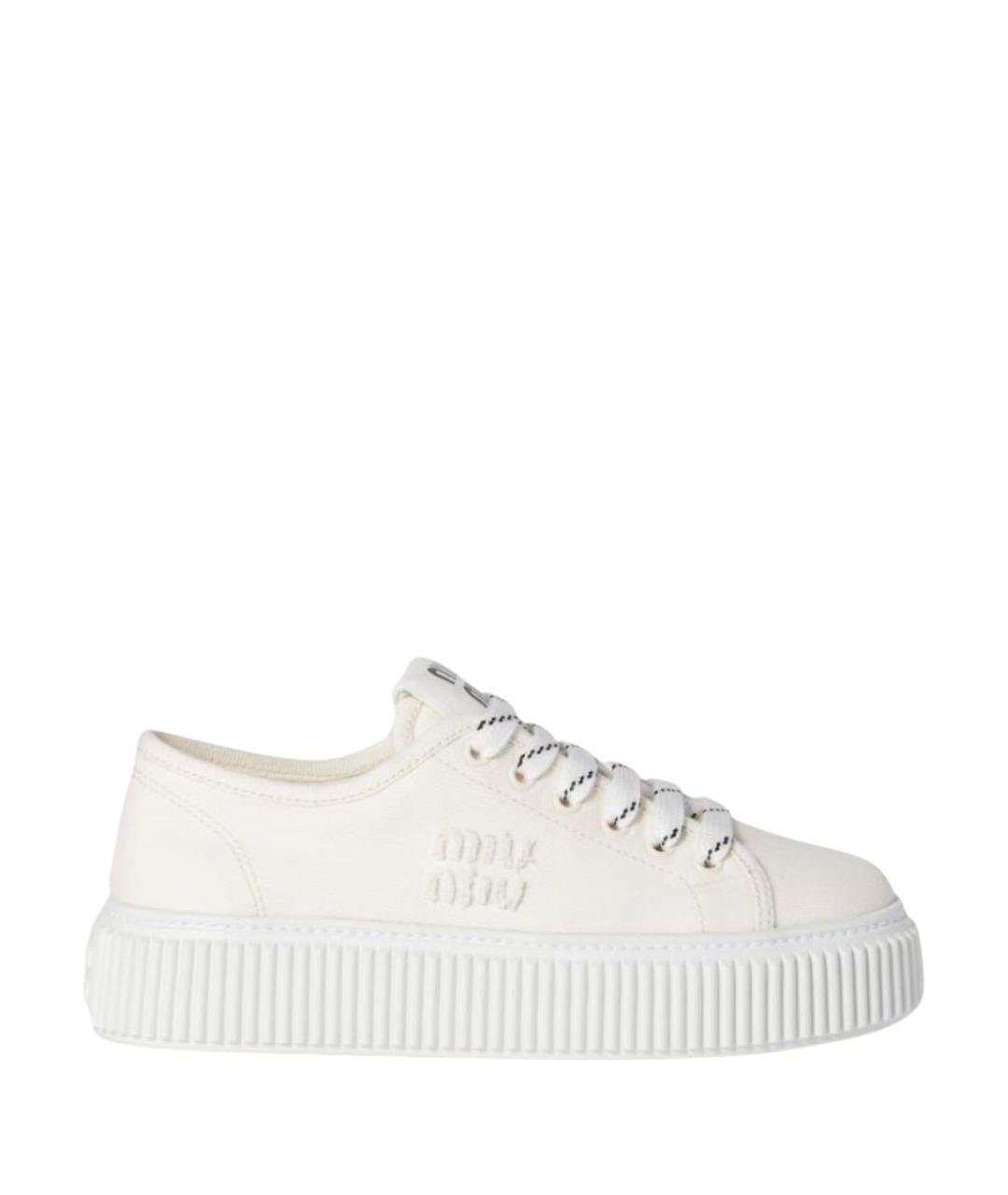 MIU MIU Белые текстильные кеды, фото 1