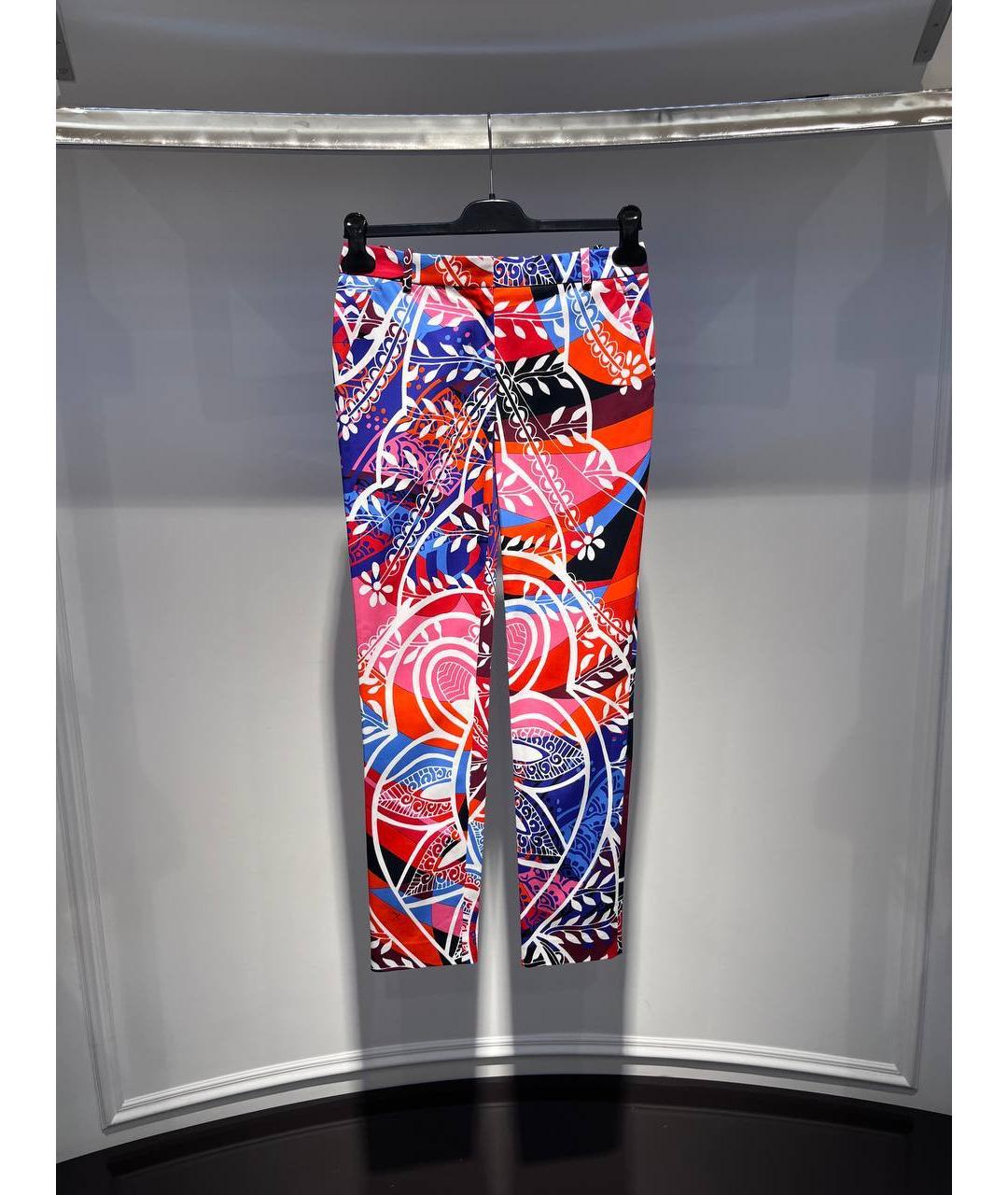 EMILIO PUCCI Мульти хлопковые прямые брюки, фото 4