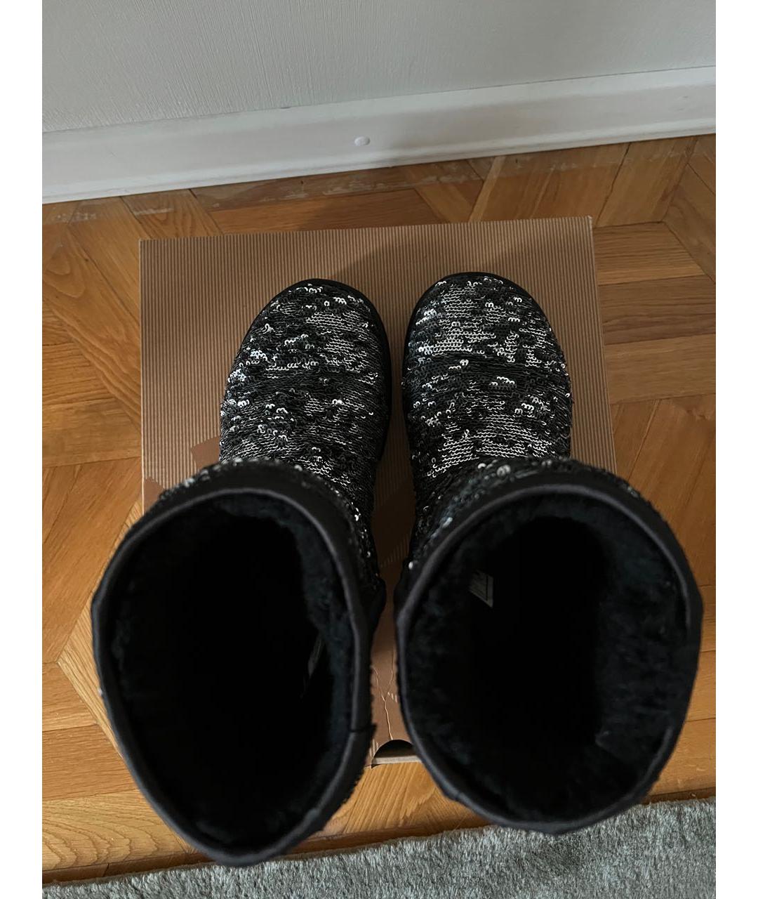 UGG AUSTRALIA Черные кожаные сапоги, фото 3